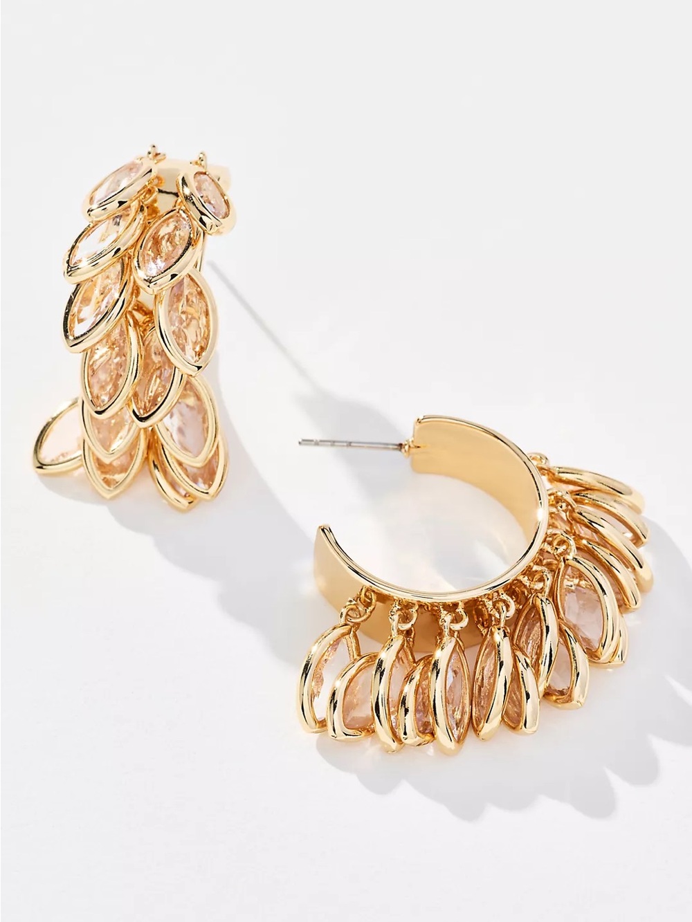 Anthropologie Layered Drop Hoop Earrings